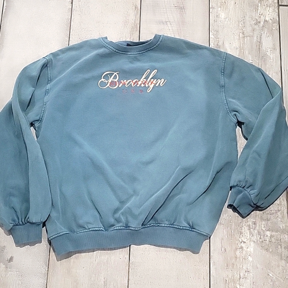 Unknown source green brooklyn sweatshirt size small oversized #sh